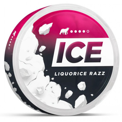 Снюс ICE Liquorice Razz 18 мг/г (бестабачный, тонкий)