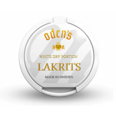 Снюс Oden's Lakrits White Dry Portion 10 г 9 мг/г (табачный, толстый)