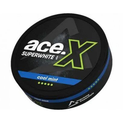 Снюс Ace X Superwhite Cool Mint 20 мг/г (бестабачный, тонкий)